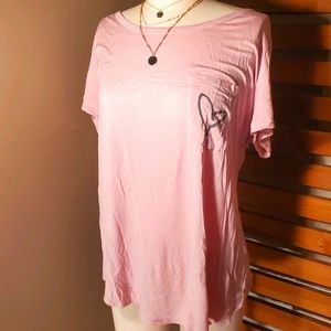 SS0423 2X Pink Graphic knit Tee